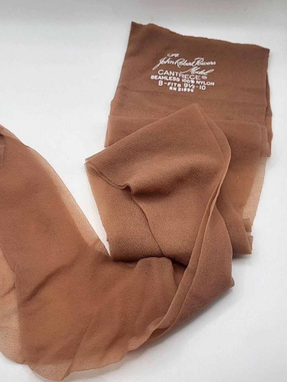 John Robert Powers Model Seamless Nylon Stockings du Pont Cantrece B Fits 9.5-10